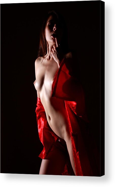 Nude Acrylic Print featuring the photograph Red is the Color by Joe Kozlowski