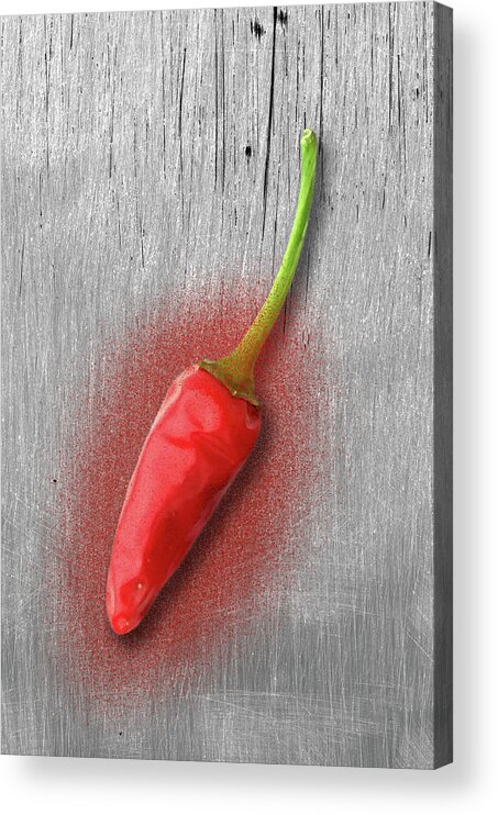 Background Acrylic Print featuring the photograph Red pepper by Paulo Goncalves