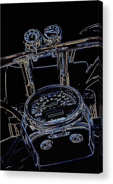Motorcycle Acrylic Print featuring the digital art Reflections II by Ricky Barnard