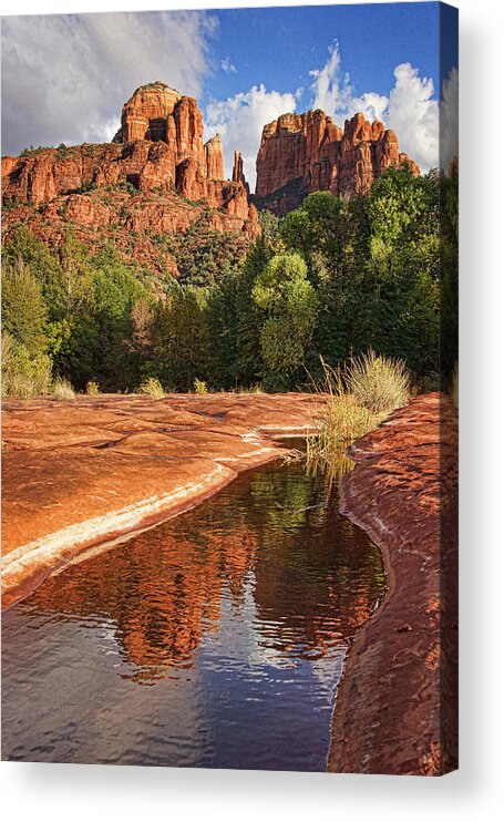 Cathedral Rock Acrylic Print featuring the photograph Reflections of Cathedral Rock by Leda Robertson