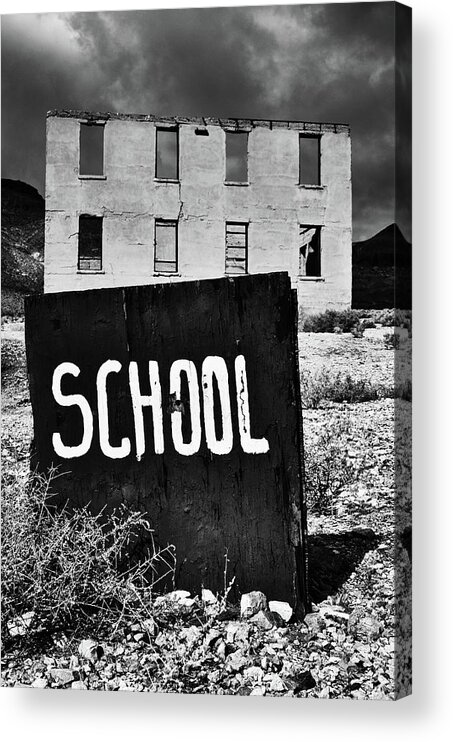 Death Valley National Park Acrylic Print featuring the photograph Rhyolite Ghost Town School by Kyle Hanson