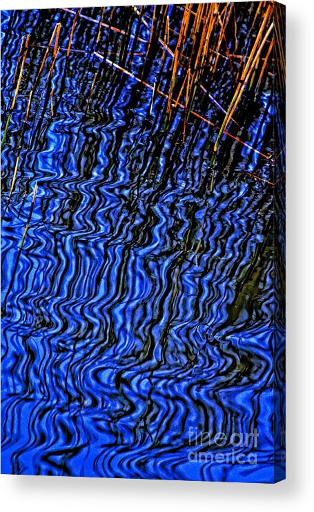 Reflections In Blue Water Acrylic Print featuring the photograph Ripples in the Water by Martyn Arnold