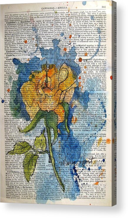 Floral Acrylic Print featuring the painting Rose in Abstract by Maria Hunt