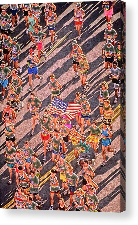 Running Acrylic Print featuring the photograph Running on Peachtree by Rod Kaye