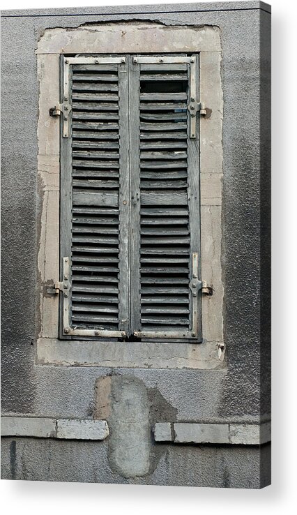 Rustic Acrylic Print featuring the photograph Rustic French Window Shutters Vignette 1 by Jani Freimann