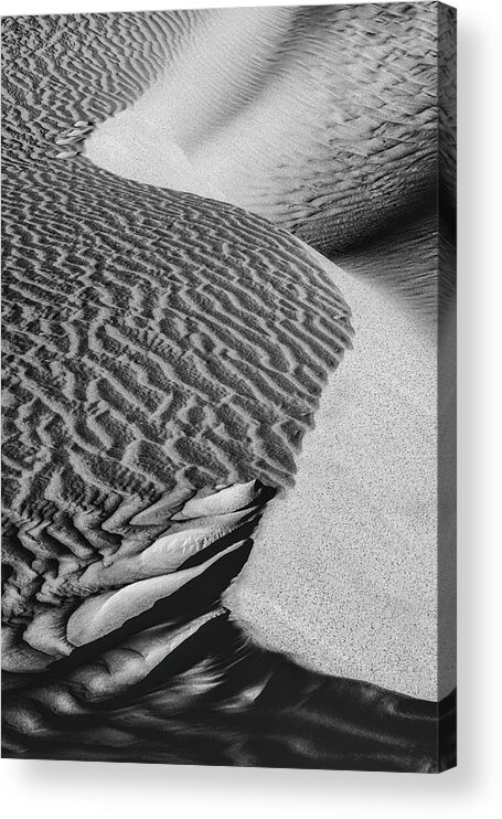 Monochrome Acrylic Print featuring the photograph S-s-sand by Laura Roberts