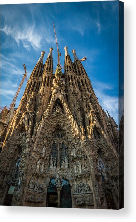 Barcelona Acrylic Print featuring the photograph Sagrada Familia Facade Barcelona by Adam Rainoff