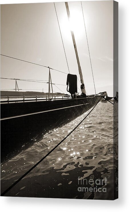 Superyacht Acrylic Print featuring the photograph Sailing Yacht Hanuman J Boat Bow by Dustin K Ryan