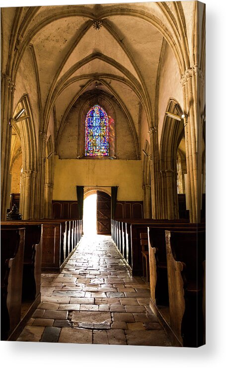 Stained Glass Acrylic Print featuring the photograph Sainte Mere Eglise Light by John Daly