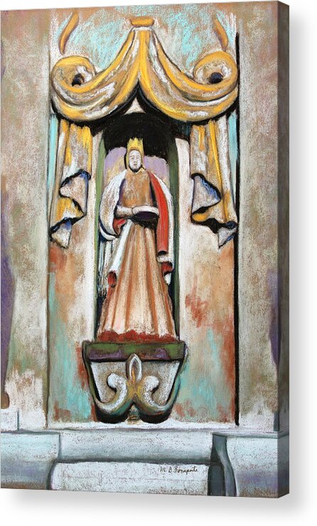 Statue Acrylic Print featuring the painting San Xavier Statue by M Diane Bonaparte