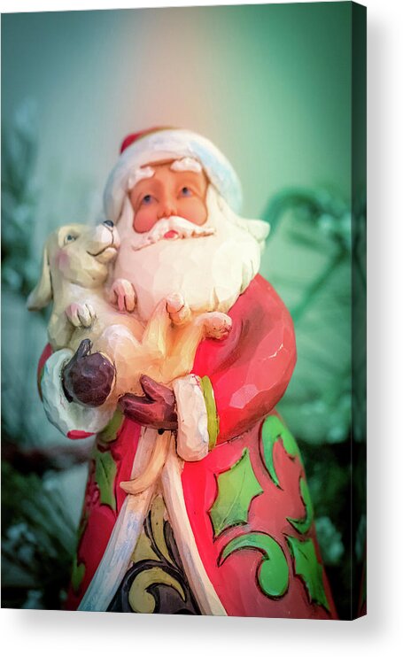 Santa Acrylic Print featuring the photograph Santa and Lab Pup by Allin Sorenson