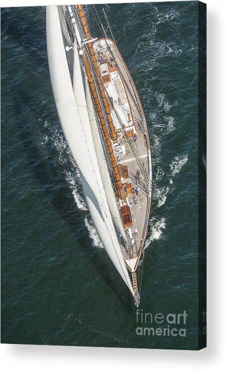 Arial Acrylic Print featuring the photograph Arial photography sailing yacht by JBK Photo Art