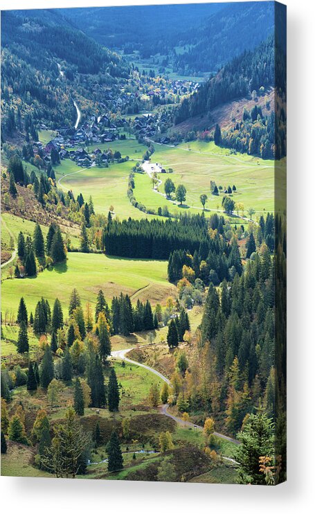 Schwarzwald Acrylic Print featuring the photograph Schwarzwald Black Forest green valley Germany by Matthias Hauser
