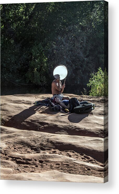 Person Acrylic Print featuring the photograph Sedona Ceremony 7761-101717-1 by Tam Ryan