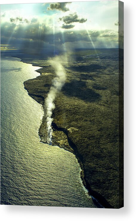 Volcano Acrylic Print featuring the photograph Seething Vail. Gold Hawaii by Ksenia VanderHoff