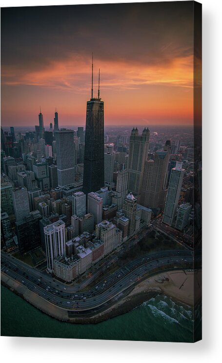 Chicago Acrylic Print featuring the photograph Setting on Chicago by Josh Eral