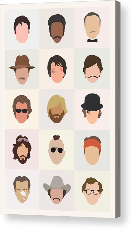 1970s Acrylic Print featuring the digital art Seventies Movie Dudes by Mitch Frey