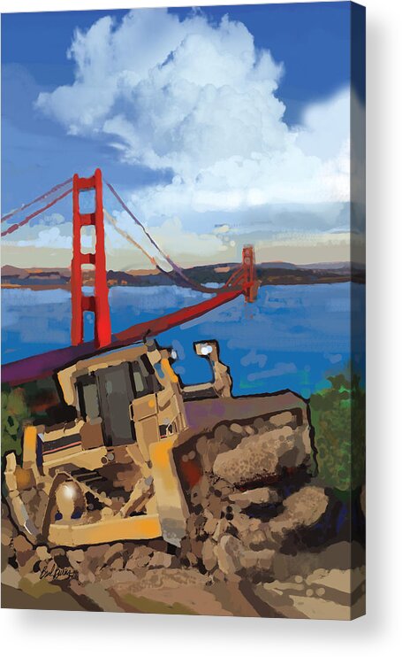 Bulldozers Acrylic Print featuring the painting SF and D9 by Brad Burns