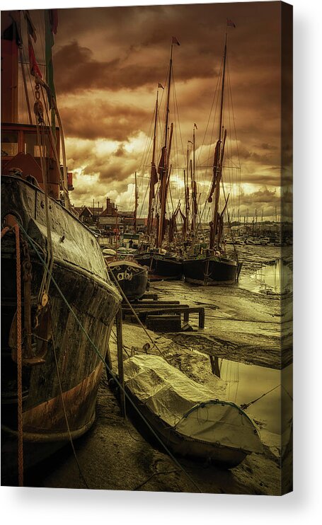 Maldon River Acrylic Print featuring the photograph Ships from Essex Maldon Estuary by John Williams