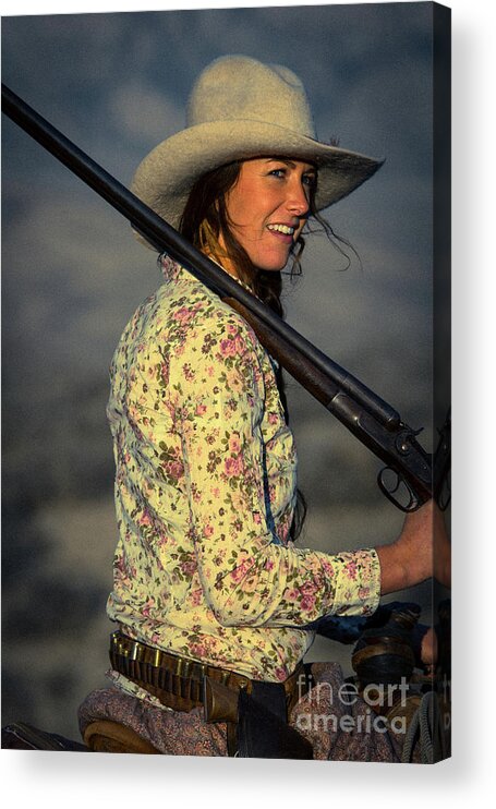Hannah Acrylic Print featuring the photograph Shotgun Annie Western Art by Kaylyn Franks by Kaylyn Franks