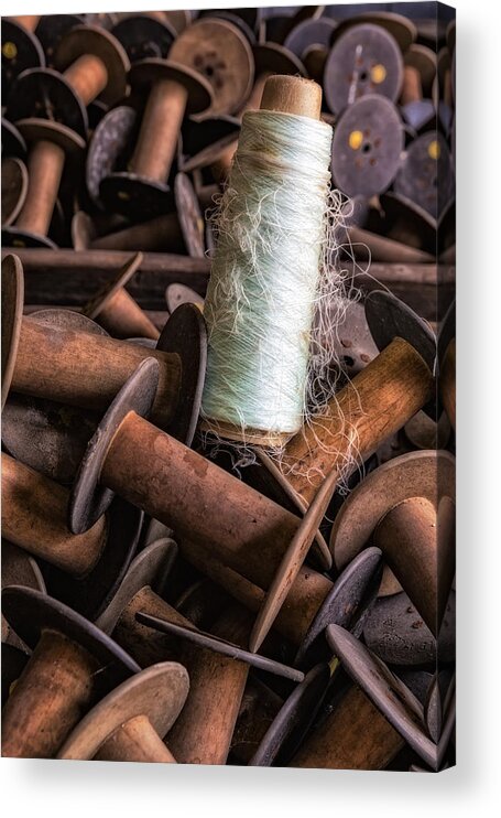 Sewing Acrylic Print featuring the photograph Silk Thread Spools by Susan Candelario