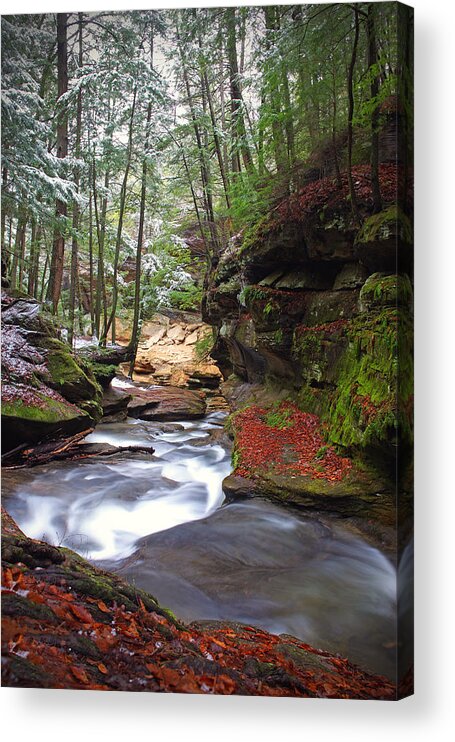 Hocking Hills Acrylic Print featuring the photograph Silver Singing River by Jaki Miller