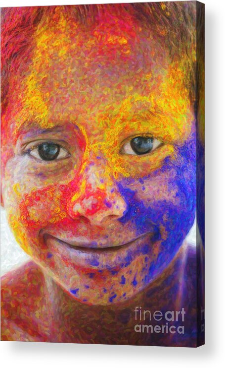Boy Acrylic Print featuring the photograph Smile Your Amazing by Tim Gainey