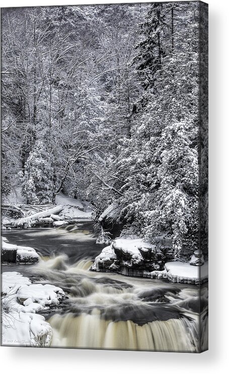 Waterfall Acrylic Print featuring the photograph Snowy Blackwater by Erika Fawcett