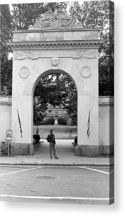 Brown University Acrylic Print featuring the photograph Soldiers Memorial Gate, Brown University, 1972 by Jeremy Butler