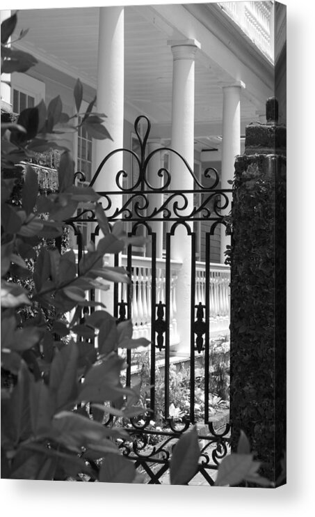 Black And White Acrylic Print featuring the photograph Southern Charm by Debbie Karnes