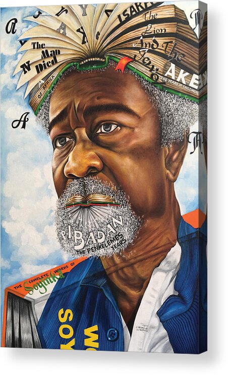 Author Acrylic Print featuring the painting SOYINKA An African Literary Icon by O Yemi Tubi
