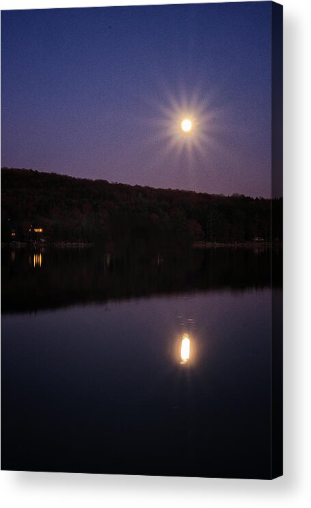 Spofford Lake New Hampshire Acrylic Print featuring the photograph Spofford Super Moon by Tom Singleton