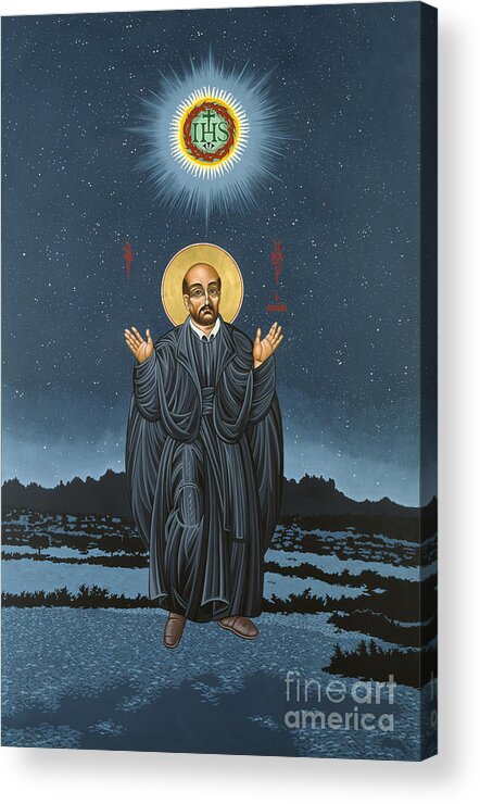 St. Ignatius Acrylic Print featuring the painting St. Ignatius in Prayer Beneath the Stars 137 by William Hart McNichols