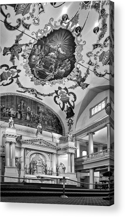 French Quarter Acrylic Print featuring the photograph St. Louis Cathedral 2 monochrome by Steve Harrington