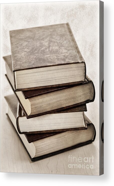 Books Acrylic Print featuring the photograph Stack of books by Elena Elisseeva