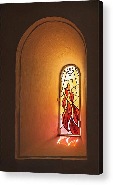 Church Acrylic Print featuring the photograph Stained Glass window by Inge Riis McDonald