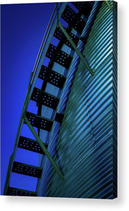 Stairway Acrylic Print featuring the photograph Stairway into the Blue 4350 H_2 by Steven Ward