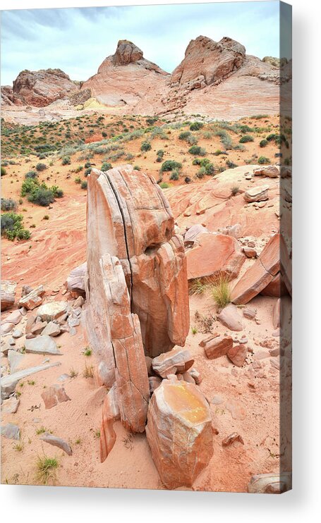 Valley Of Fire State Park Acrylic Print featuring the photograph Standup Sandstone in Valley of Fire by Ray Mathis