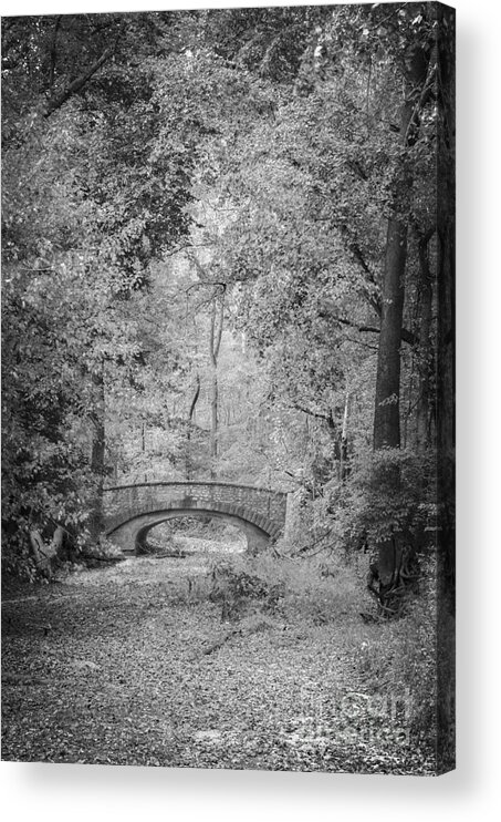 Stone Bridge Acrylic Print featuring the photograph Stone Bridge In The Woods by Tamara Becker
