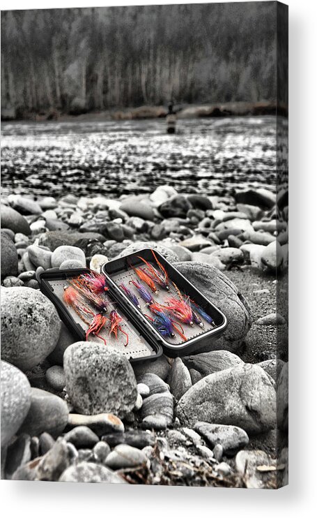  Acrylic Print featuring the photograph Stream side Fly Box by Jason Brooks