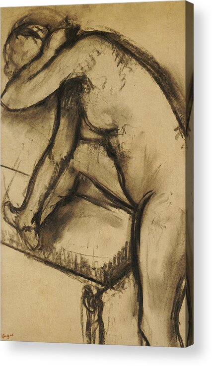 Degas Acrylic Print featuring the drawing Study of a Dancer by Edgar Degas