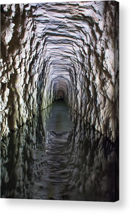 Tunnel Acrylic Print featuring the photograph Stumphouse Mountain Tunnel by John Black