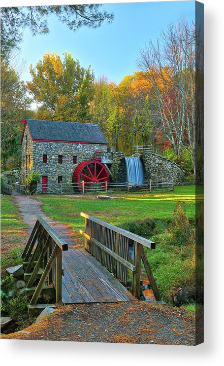 Wayside Inn Grist Mill Acrylic Print featuring the photograph Sudbury Massachusetts by Juergen Roth