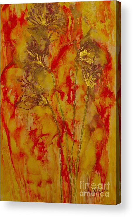 Flowers Acrylic Print featuring the painting Summer Cheer by Heather Hennick