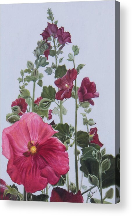 Flowers Acrylic Print featuring the painting Summer Dolls by Nila Jane Autry