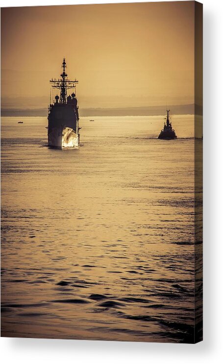 Navy Acrylic Print featuring the photograph Sunrise on the San Jack by Larkin's Balcony Photography