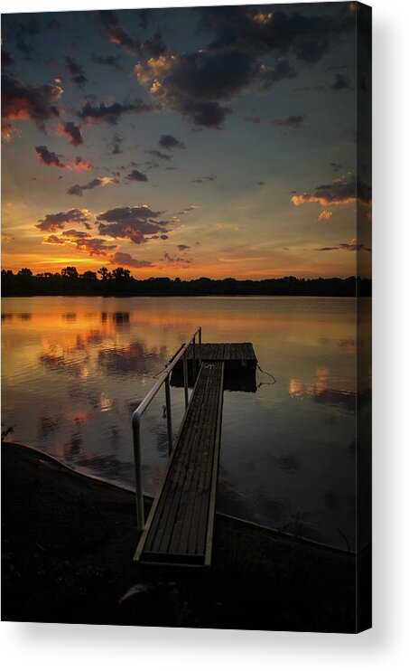 Sunrise Acrylic Print featuring the photograph Sunrise Over Stuber's Dock v by Jeff Phillippi