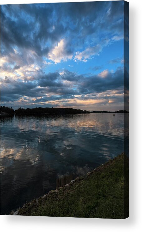 St Lawrence Seaway Acrylic Print featuring the photograph Sunset On The River by Tom Singleton