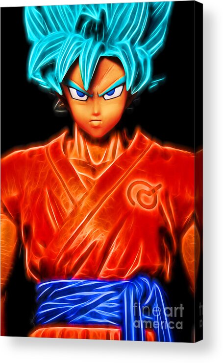 Collectables Acrylic Print featuring the digital art Super Saiyan God Goku by Ray Shiu