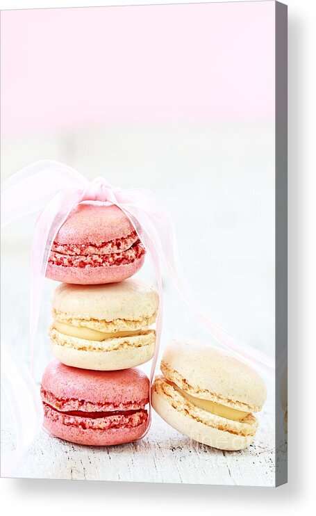 Macaron Acrylic Print featuring the photograph Sweet French Macarons by Stephanie Frey